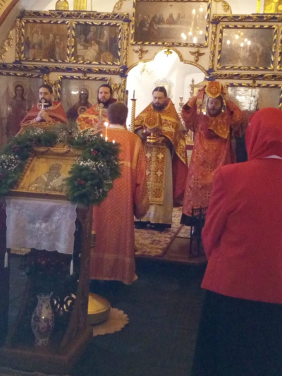 Братия обители на престольном празднике Свято-Троицкого собора