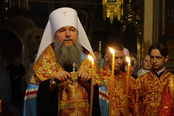 Архиерейское всенощное бдение в Преображенском храме нашего монастыря