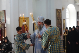 Божественная литургия на Благовещение Пресвятой Богородицы в Свято-Покровском женском монастыре