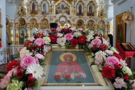 Божественная литургия в день памяти святой равноапостольной Марии Магдалины в Верхотурском Свято-Покровском женском монастыре