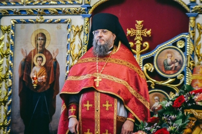 Игумен Иероним с братией на престольном празднике в Свято-Троицком соборе